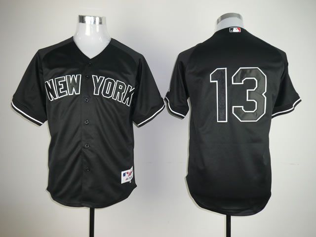 Men New York Yankees #13 No name Black MLB Jerseys->new york yankees->MLB Jersey